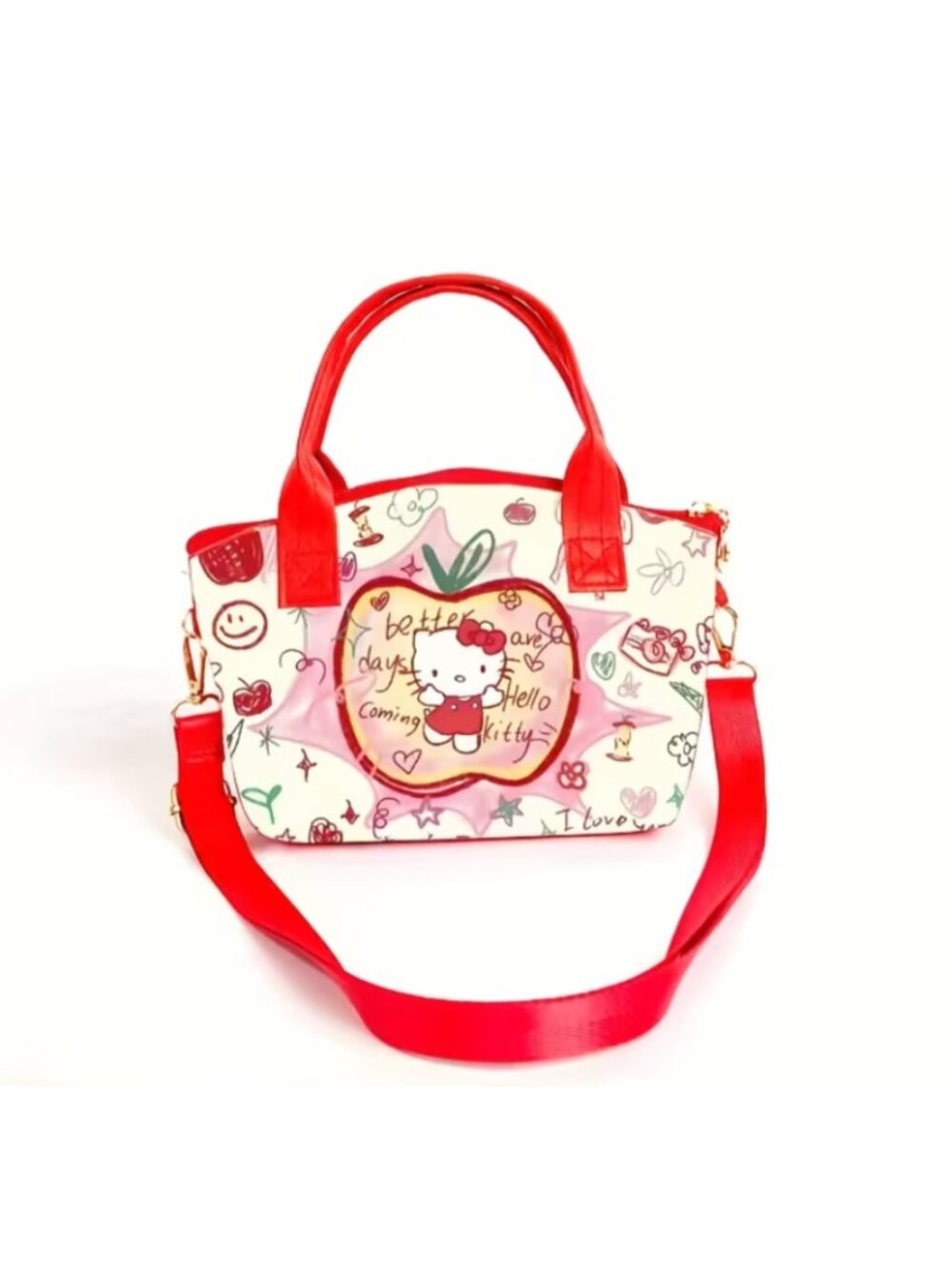 Hello Kitty Apple Handbag Crossbody Purse Cute Cartoon Shoulder Bag Women Girls - Picture 2 of 3